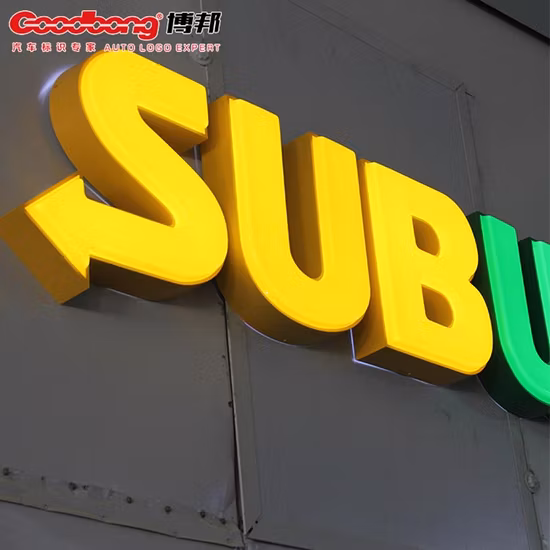 Letreros electrónicos publicitarios acrílicos con iluminación frontal, letrero iluminado con letras de halo de canal LED en 3D para pared