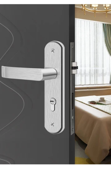 Manijas de puerta con manija de material SS304/201 con placa larga para puertas (SN